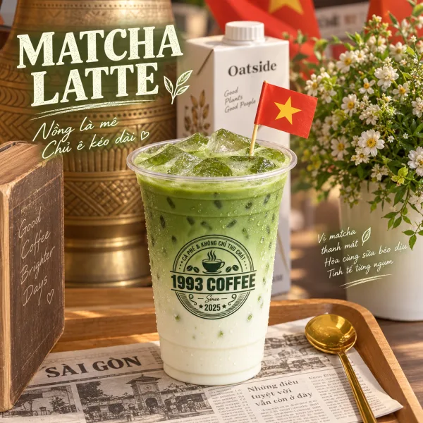 Matcha latte tại 1993 Coffee & Work