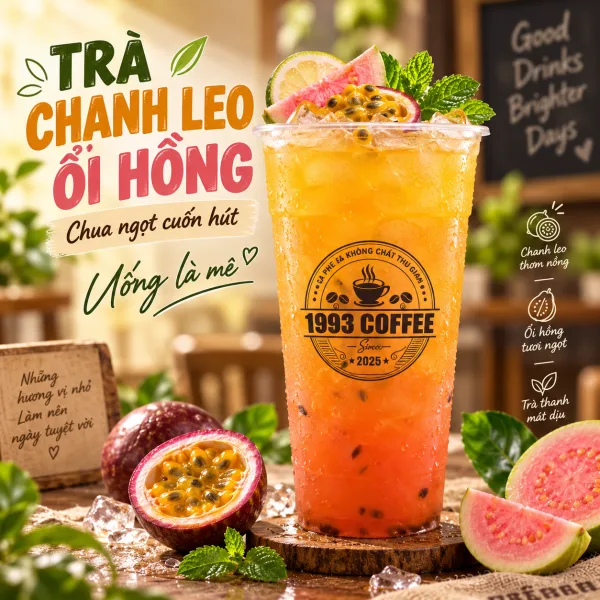 Trà chanh leo ổi hồng tại 1993 Coffee & Work